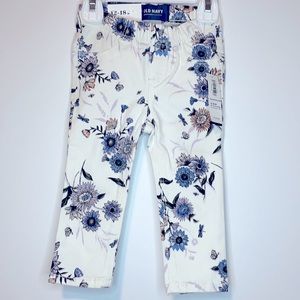 Old Navy stretch jeggings floral spring sz 12-18m